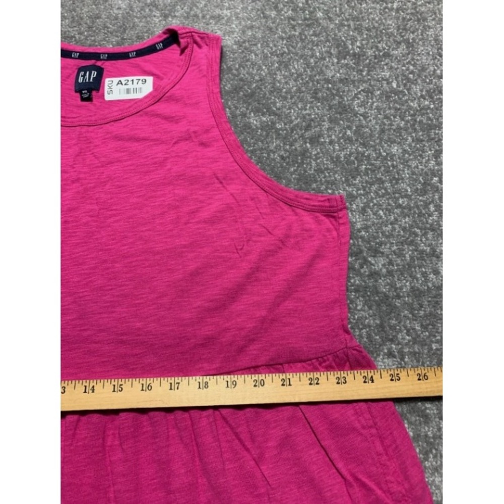 Gap Womens XXL Pink Tiered Sleeveless Mini Dress Slub Cotton Modal Pockets - Picture 12 of 12